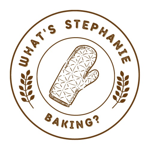 Logo for What's Stephanie Baking with baking glove