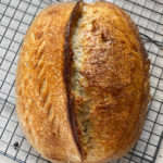 artisan sourdough bread image on a cooling rack