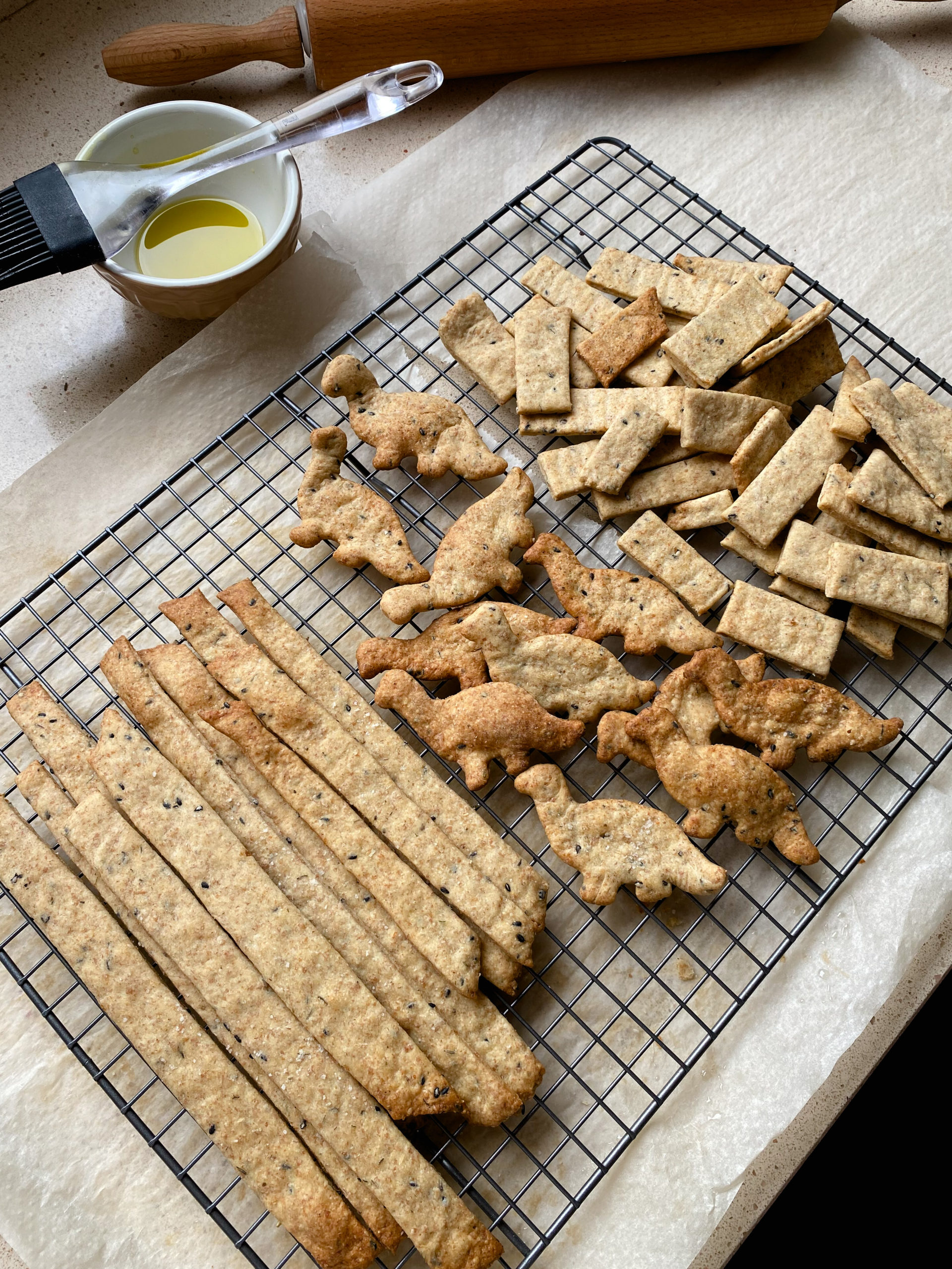 sourdough crackers side view